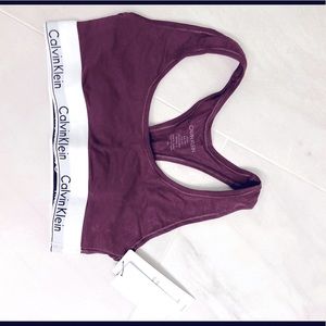 Calvin Klein Maroon Small Cotton Bralette